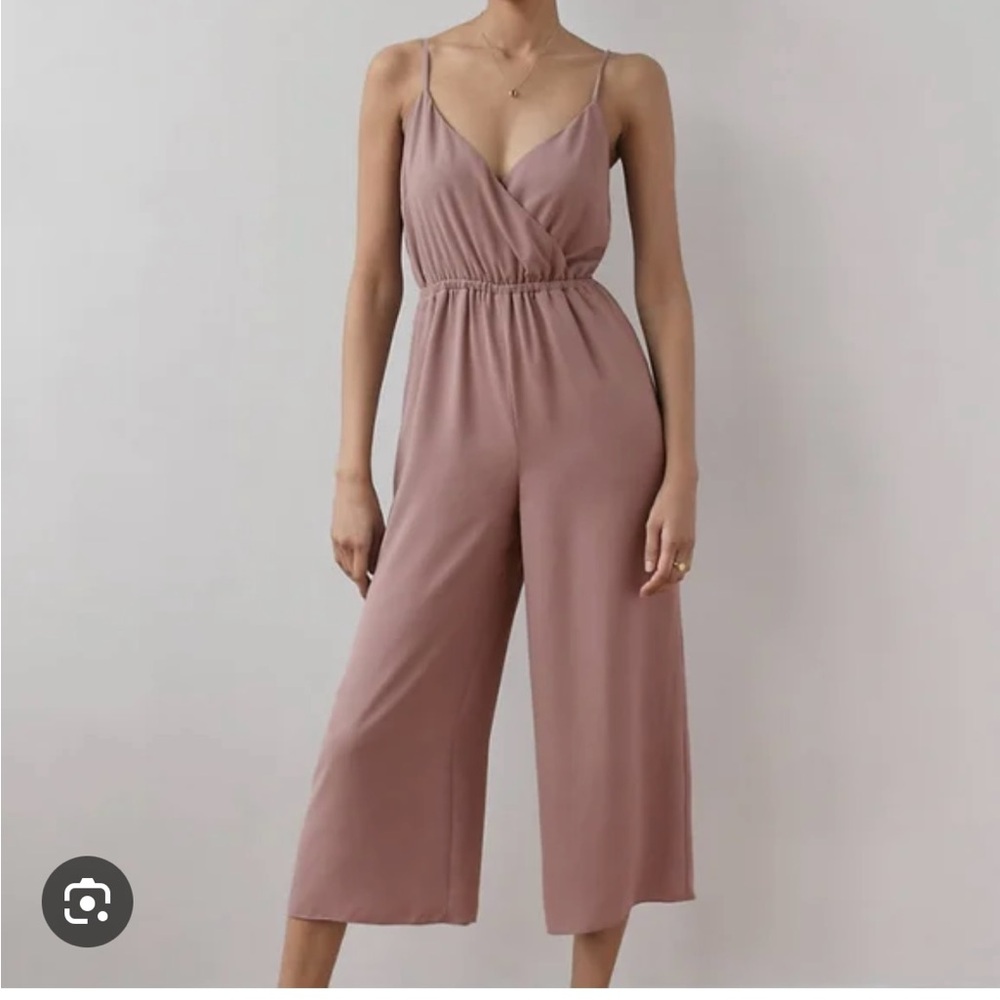 Aritzia Dusty Rose Mauve Wide-Leg Jumpsuit